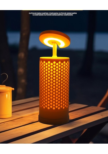 Shufa Glampıng Taşınabilir & Asılabilir Teleskopik Led Kamp Lambası Atmosfer + Aydınlatma, Çok Fonksiyonlu 3500ma Bej