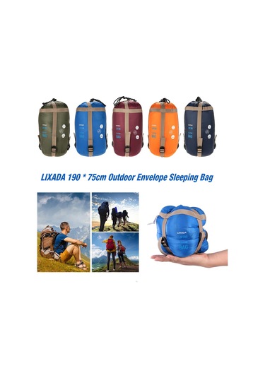 Lixada 190 75cm Kamp Seyahat Açık Zarflı Uyku Tulumu Koyu Mavi