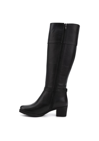 Gönderir Kadın Siyah Floter Fermuarlı Kalın Topuklu Hakiki Deri Çizme Gkzc13444564 Siyah