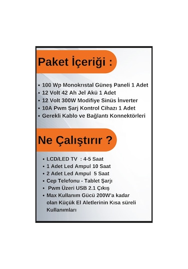 N&D Lighting Tv+aydınlatma Short Mono Solar Paket 220 Volt-800wp