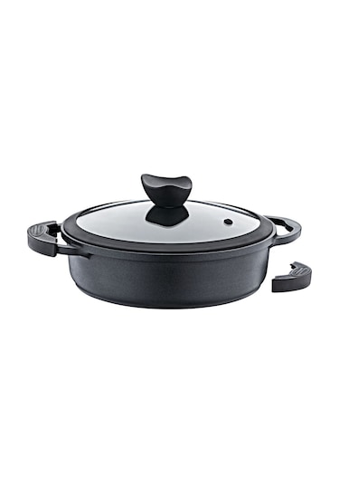 Olika PK2604 Palladium Siyah Kısa Tencere 26 CM