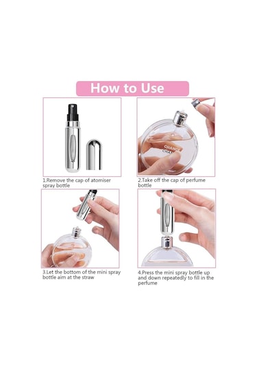 Mufunye Yeni Mini Parfüm Şişesi 5 Ml Alüminyum Tabanlı Kozmetik Sprey Şişesi Parlak Mavi