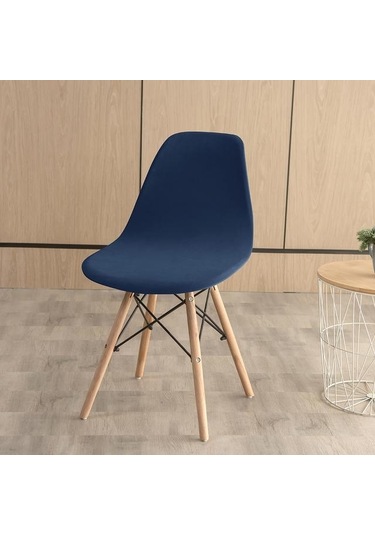 Lacivert Kadife Sandalye Spandex Kabuk Düz Renk Arkalığı Koltuk Örtüsü Oturma Odası Ofis Bar Ziyafet Dekorasyon Toz Kapağı