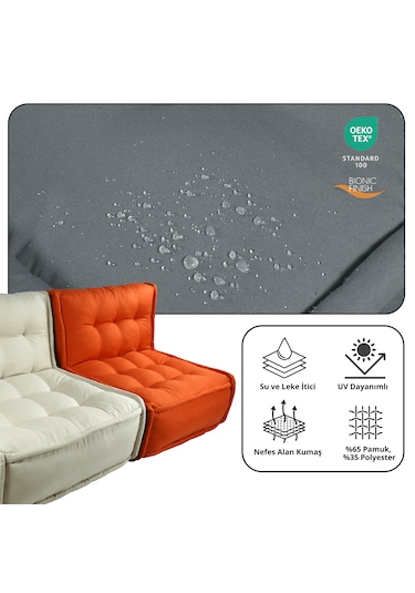 Xpermate Zen Sırtlı Minder İskandinav Tarzı Minder 80x60 Antrasit