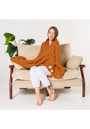 Serenita Saç Örgü Triko Tv Battaniyesi Throw Koltuk Şalı (538861623)-110X160