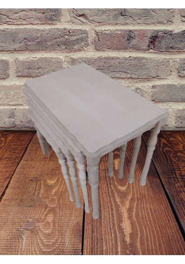 Zigon Sehpa SUKUT  Ahşap Kayın İnce Torna Ayak HAM MDF Kaplama Tabla EL Yapım