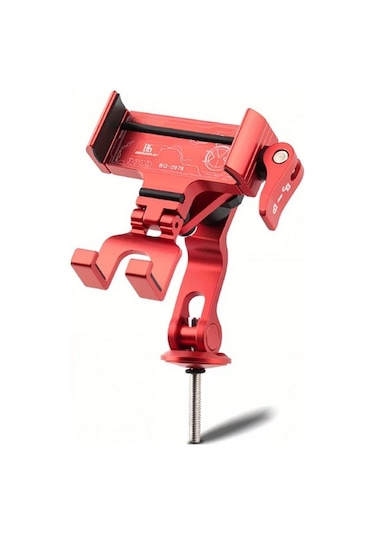 Xuweiwei 360 Derece Dönebilir Bisiklet Telefon Tutucu Kırmızı Aksanlı Hızlı Çıkarılabilir Ayarlanabilir Red Stem Sabit Kelepçe -