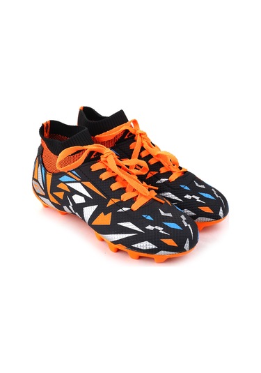 Papuç Sepeti Dgn-2303 Erkek Çocuk Çoraplı Krampon Spor Ayakkabı Turuncu