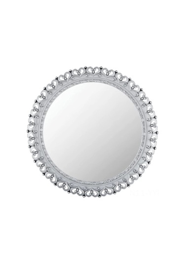 Geeksen 12" Antik Gümüş Yuvarlak Duvar Aynası - Yatak Odası Ve Oturma Odası Dekoru Diğer