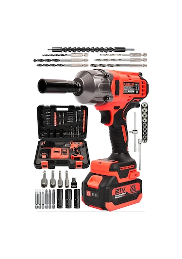 Assur ASR113 21 V 2.0 AH 800 NM Şarjlı Somun Sıkma Sökme Kırmızı