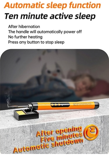 Usb Dijital Ekran Şarjlı Havya Seti 5 Vitesli Sıcaklık Ayarlanabilir Standart Sürüm Gri