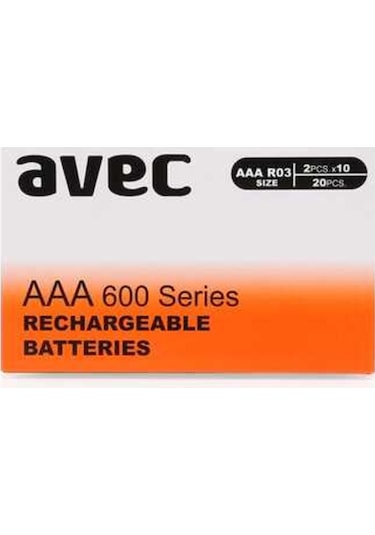 Avec 600 Mah İnce Pil 2'Li