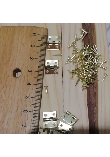 Mini Tavla Menteşe 24 Adet ve Çivileri Hobi Maket Model Kutu Sandık Aksesuar Küçük Menteşe