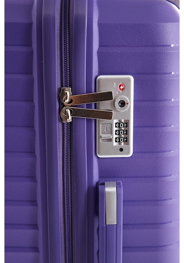 Ultra Dayanıklı 3'lü Set Valiz & Bavul Mor-1392 Mor