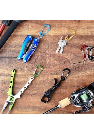 MSO Outdoor Renkli Alüminyum & Paslanmaz Çelik Karabina Anahtarlık Çok Renkli