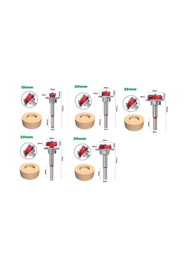 Ahşap Freze Panç Bıçak Takımı Atarlanabilir Derinlik Tas Menteşe