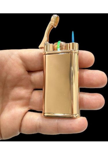 Rose Bakır Düğmeli Pürmüzlü Gazlı Çakmak 109438 Bakır