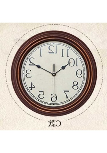 Novahub Lüks Retro Ahşap Saat - 30x30cm, Kahve Altın Renk, Ev Dekorasyonu Kahverengi Desenli Çok Renki