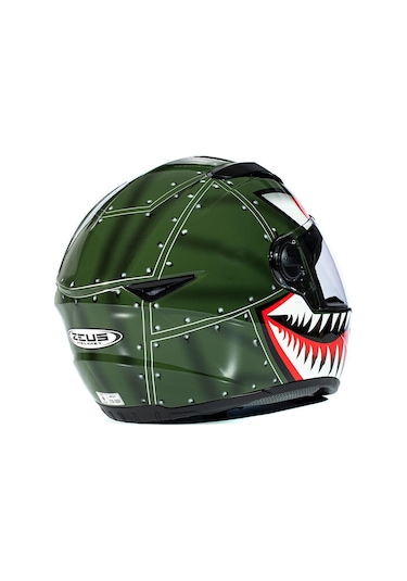 Zeus Zs-811a Al38 Green Silver Motosiklet Kaskı
