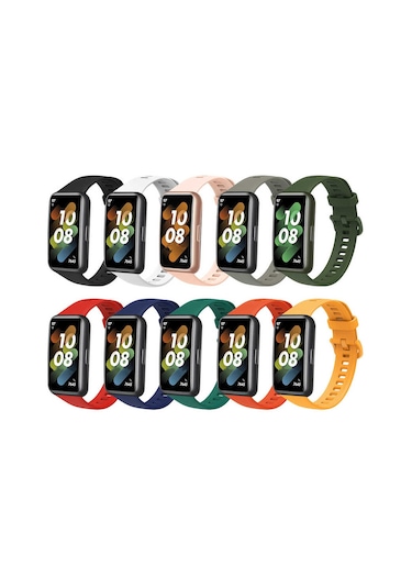 Ekılıf - Huawei Band 7 Uyumlu - Kordon Silikon Kordon Krd-71 - Siyah