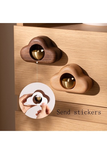 Sones Emiş Kapısı Rüzgar Çanı Manyetik Emiş Kapı Zili Ahşap Dekorasyon, Renk: Kayın