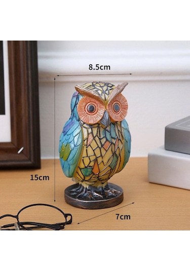 Suntek Çocuk Odası Dekorasyonu İçin Reçine Baykuş Şekilli Çok Renkli