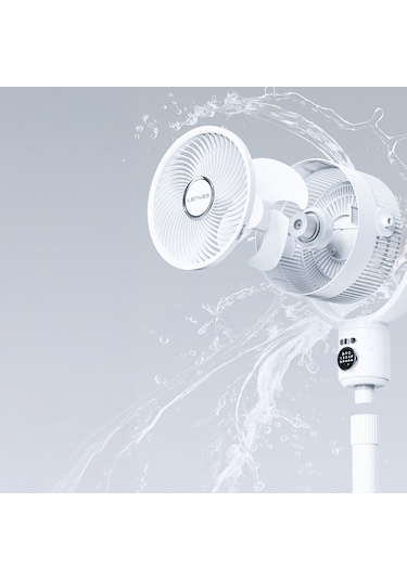 Lenyes Lhf10 Dijital Led Göstergeli 5 Kademeli Uzaktan Kumandalı Uzayabilen Gövdeli 10 İnç Fan Beyaz