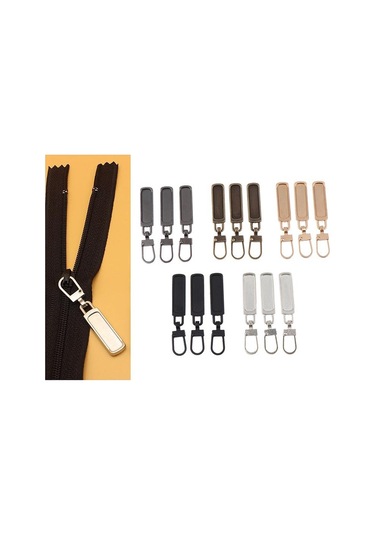 Bakır 3 Adet Fermuar Kaydırıcı Çektirme Yedek Çıkarılabilir Fermuar Kafa Bagaj Okul Çantası Ceket Elbise Ayakkabı Botları Metal Fermuar Kolye Çekin