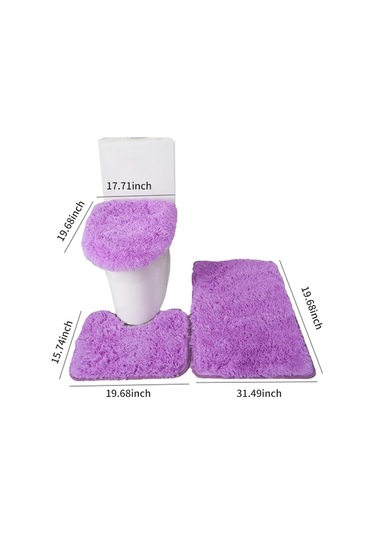 Didadodo 3 Parça Yumuşak Banyo Paspas Seti - Su Emici, Kaymaz Kapağı Ve U Şekilli Halı Haki, Kumaşlı Haki