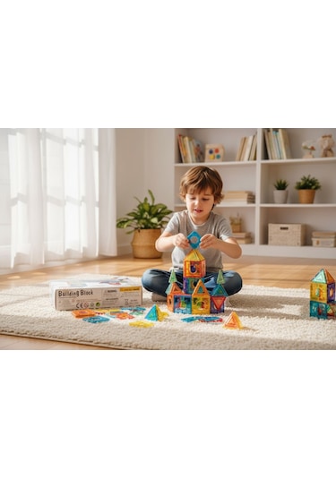 Sunman Geometric Building Block Manyetik İnşaat Seti 36 Parça