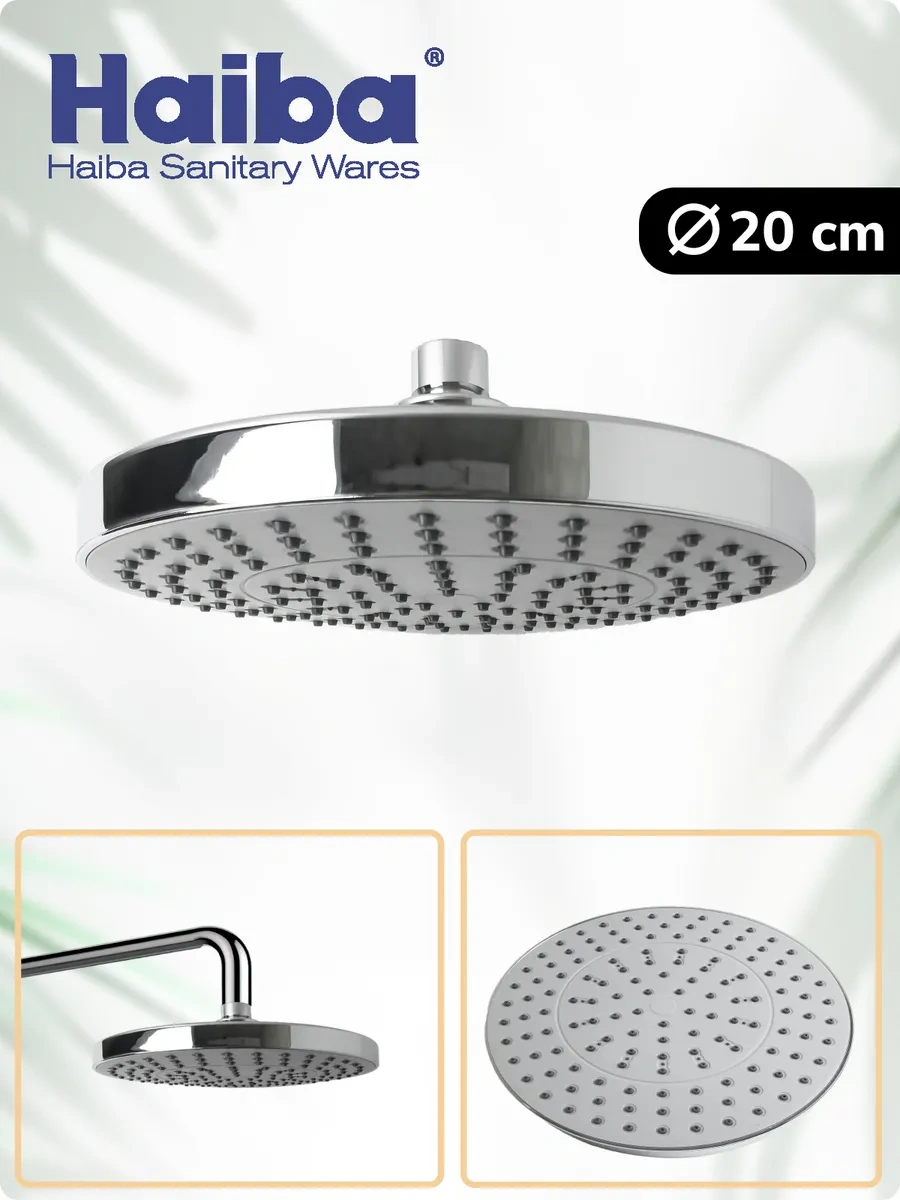 Haiba Tropik Duş İçin Üstten Sulama Başlığı 20 Cm 283777619 Krom