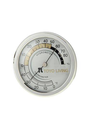 İç Mekan Termometresi Ve Higrometre Th123 Gümüş