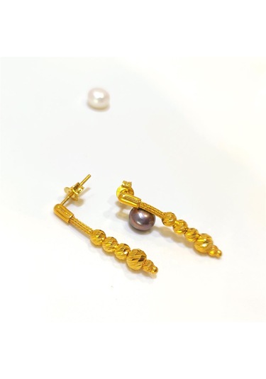 Altın Ürünler Kazze Zincirli Dorika Toplu Küpe