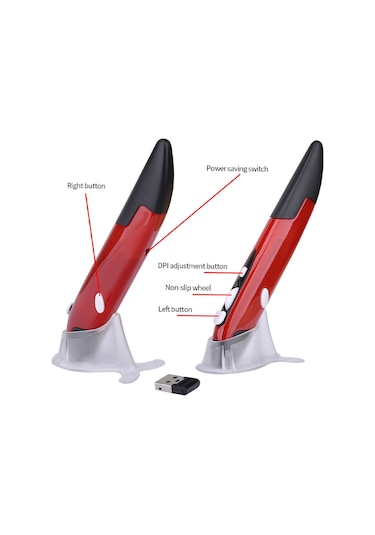 Vkemall 2.4ghz Kablosuz Optik Kalem - 500/1000dpı Ayarlanabilir, Pc/android Uyumlu, Tekerlekli Sunum Kontrolü 001