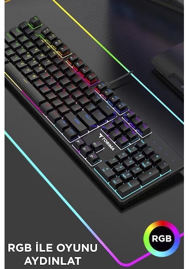 Tk-05 Kablolu Mekanik Blue Switch Rgb Işıklı Gaming Klavye Siyah