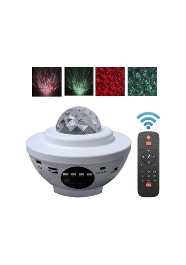 Metabagua Yıldız Projektörü Işık Akıllı Atmosfer Işık Ses Kontrolü Gece Lambası Usb Led X50g9d Beyaz