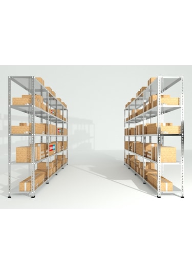 Rafburada 6 Katlı Duble Galvaniz Çelik Raf.Depo,Arşiv,Dosya Rafı 31 x 93 x 200 CM Kalınlık 1.00 MM