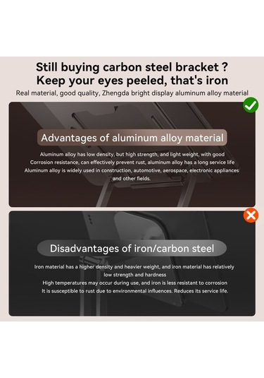 Ebitda Pratik Katlanır Standı H12mini Tablet Destek, Ayarlanabilir Açılar, 13,3 Dizüstü İçin Masaüstü Desteği