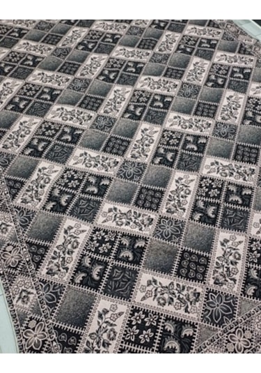 Savan Dokuma Halı Örtüsü 6m² 200 300 Kale Siyah&pudra Siyah - Pudra