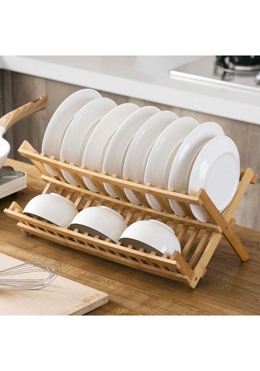 8/ İzgaralar Katlanır Bambu Bulaşıklık Kurutma Rafı Tutucu Diğer