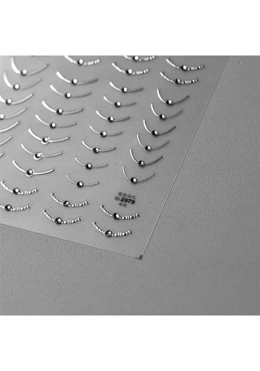 Flybuy 1 Adet 5d Rhinestones Retro Dalga Tırnak Etiketler Altın Gümüş To3353