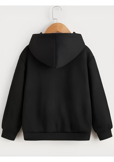 Los Angeles Basklı Kapişonlu Sweatshirt Siyah