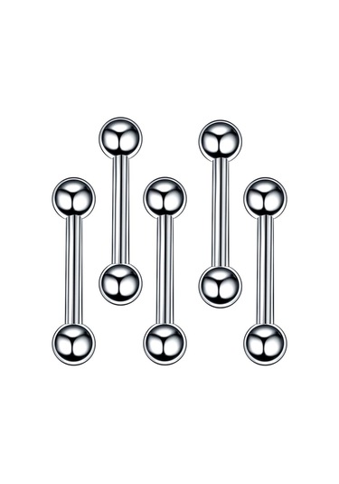 Dolıty 110x Göbek Takısı Piercing Kulak Burun Piercingi 1.2x10mm Gümüş