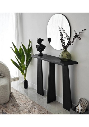 Ela Wood Working Cleopatra Masif Ağaç Dresuar 100cm Siyah