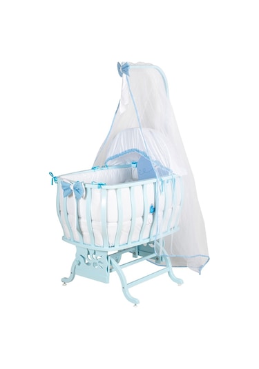 Setaymobilya Doğal Ağaç Beşik, Otantik Lüks Sallanan Beşik + Uyku Seti -Setay