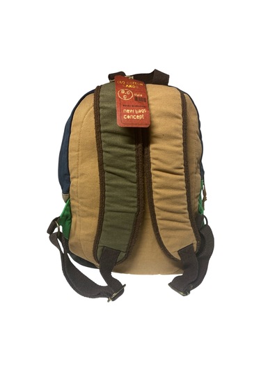 Kaliteli Siyah Vintage Salaş Baskılı Disayn Günlük Gezi Okul Sırt Çantası Revilla Bag 28x38cm Gri - Yeşil