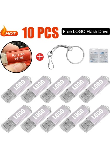 10 Adet/grup Usb 2.0 Flash Sürücü 64 Gb 128 Gb Kalem Sürücü 16 Gb Pendrive 32 White 2.0 512m Diğer