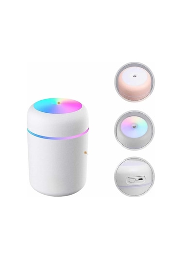 Mey İthalat Humidifier Led Işıklı Mini Ortam Oda Kokusu Aromaterapi Buhardanlık