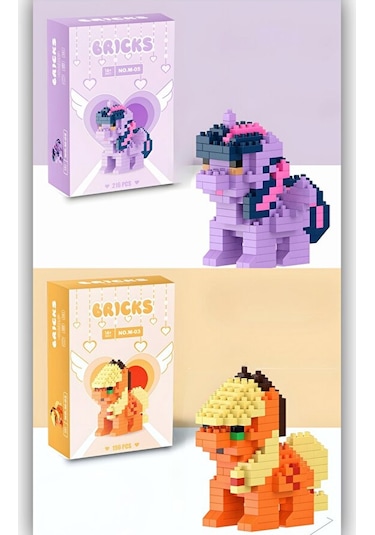 Bricks Pony Serisi 2'li Blok Seti - Twilight Sparkle Ve Applejack