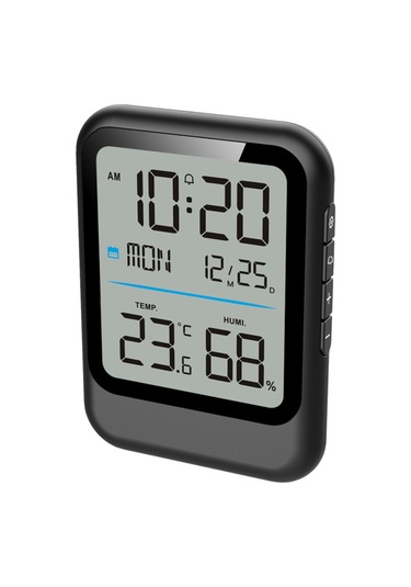Youmex Siyah Dijital Oda Alarm Saati - Sıcaklık Nem Gösterici, Uyandırıcı Fonksiyonu, Kalender Ve Hafta Gösterimi, Plastik Kasa Pil Dahil Değil